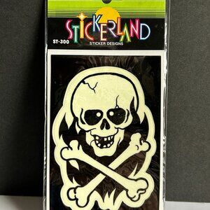 Vintage Halloween Skeleton glow in the dark sticker